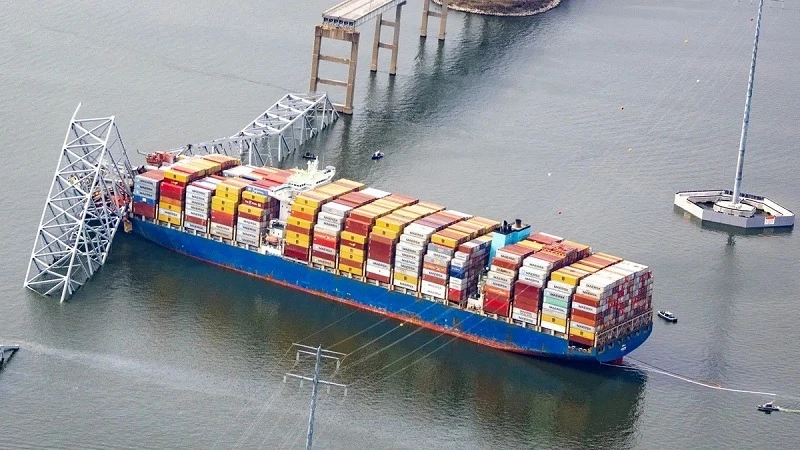 A cargo ship ‘Dali,’ crashed into the Francis Scott key bridge in US on March 26, 2024. 