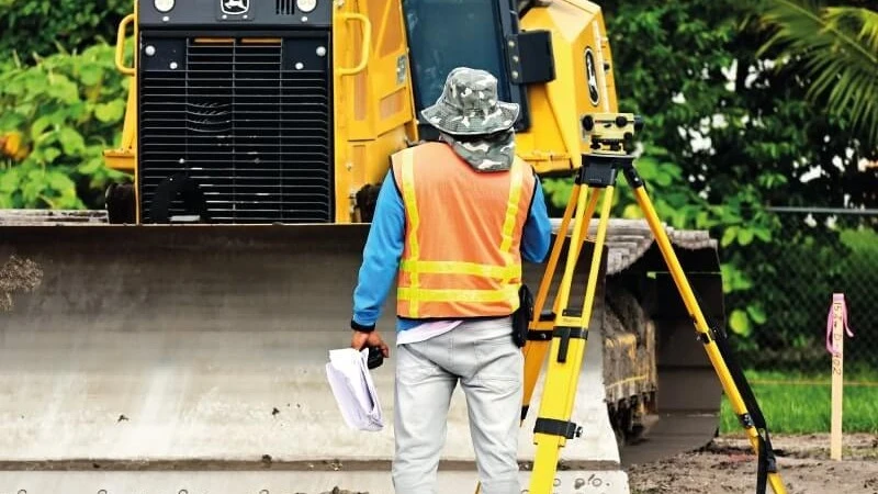 Land Surveyor at work. 