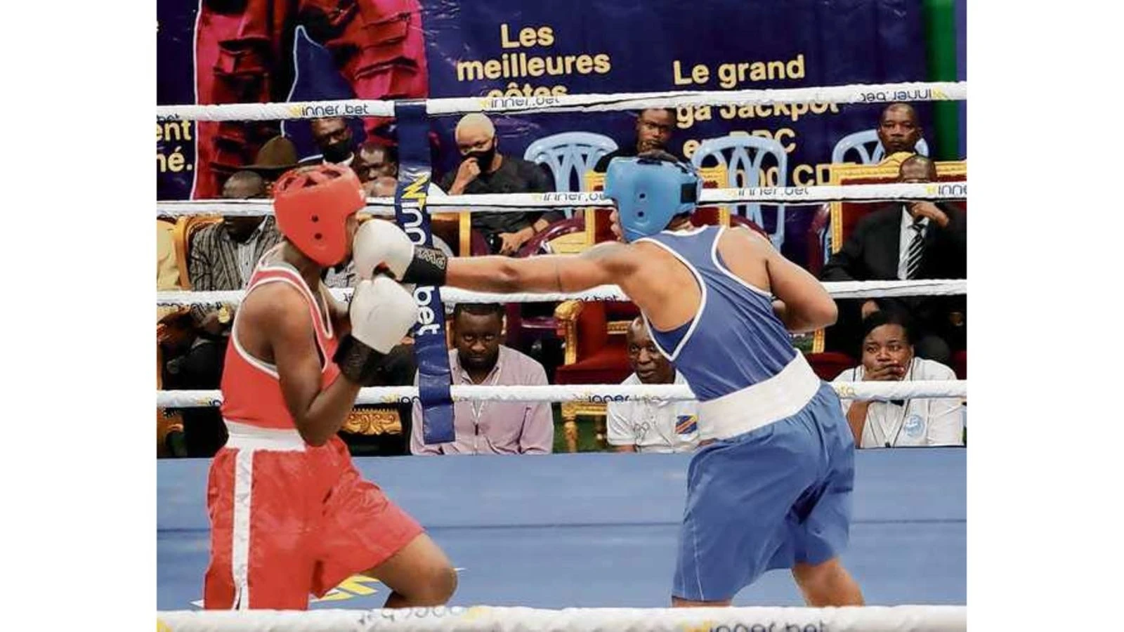 Amateur boxers compete during a past event. 