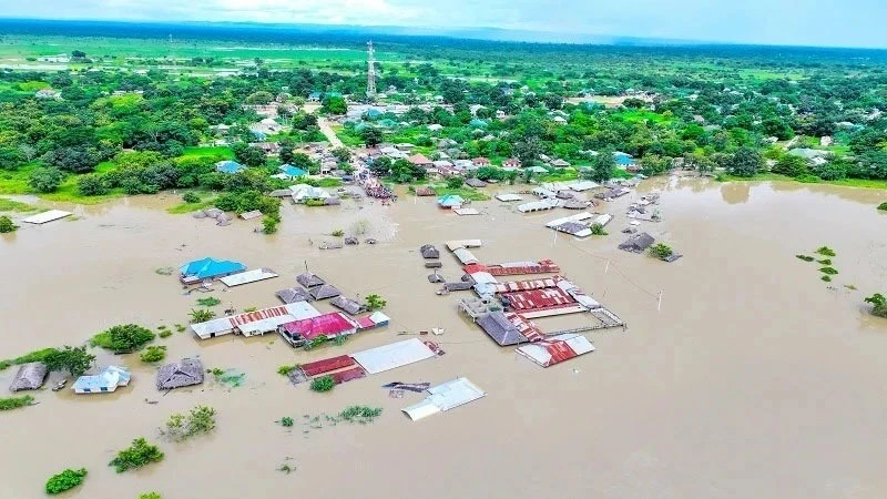 Some houses in Kanga, Kiegele, Kilindi and Nyandote areas at Chumbi ward in Rufiji district, Coast Region surrounded by water as captured reently.