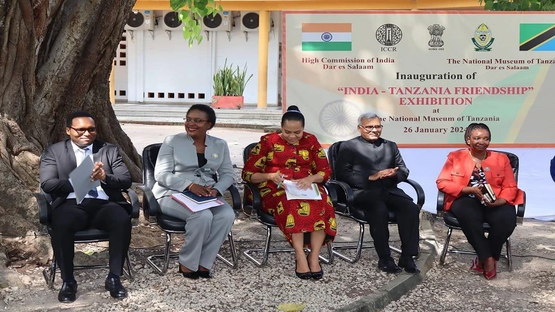 Minister for Natural Resources and Tourism Angellah Kairuki visits India-Tanzania friendship exhibition at the National Museum in Dar es Salaam recently. 