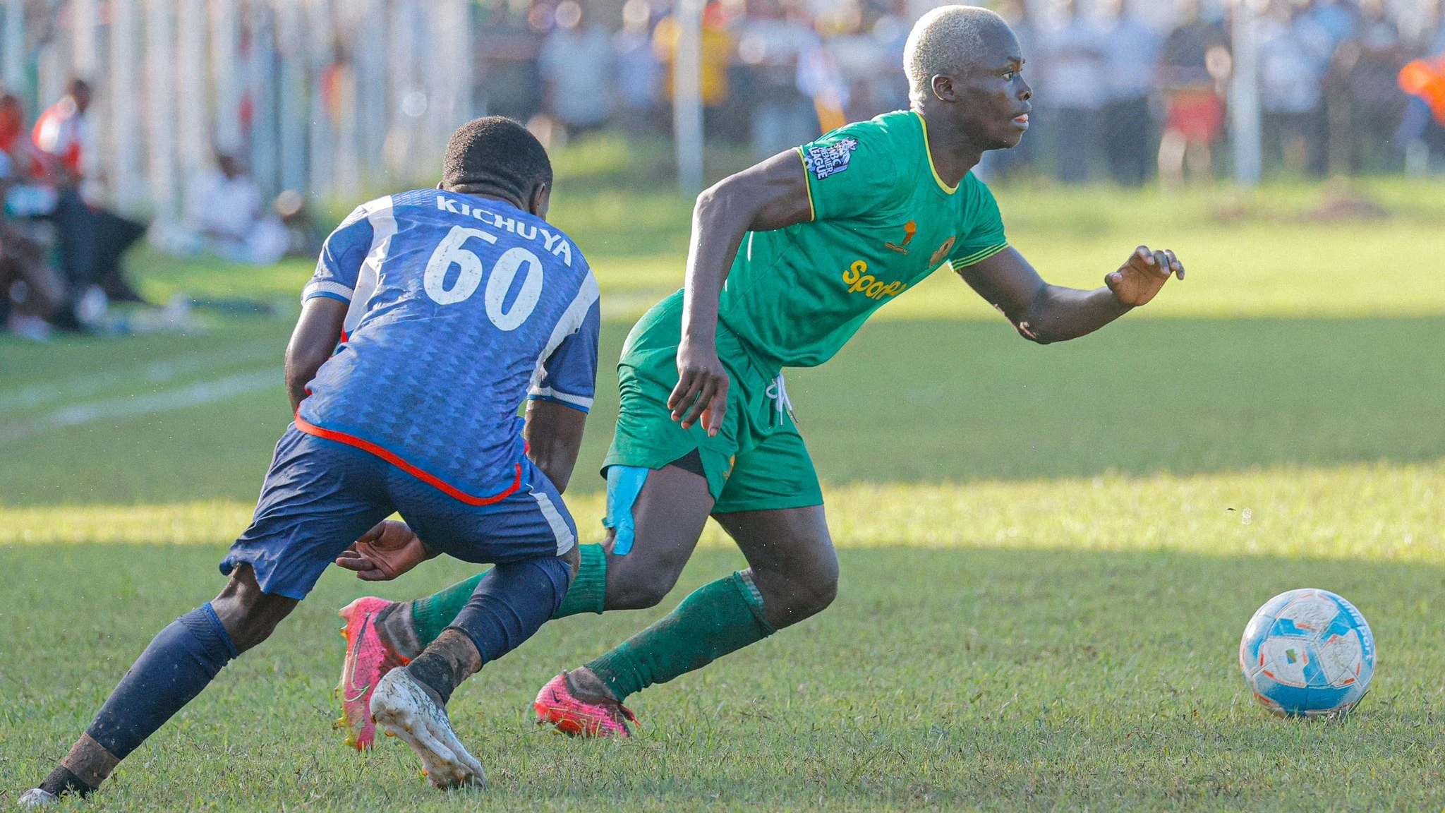 Yanga's Yao Kwasi Attola (R) dribbles past JKT Tanzania winger Shiza Kichuya when the clubs locked horns in a 2023/24 NBC Premier League clash in Dar es Salaam on Wednesday and settled for a 0-0 draw.