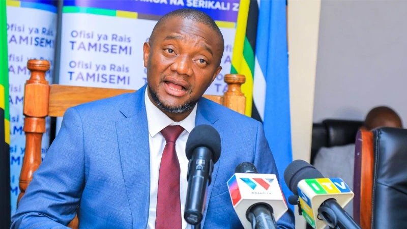 Regional Administrative and Local Government Minister Mohammed Mchengerwa speaks at a press briefing in Dodoma yesterday about the students who have been selected to join the advanced secondary schools and technical colleges.