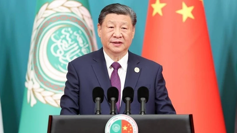 
Chinese President Xi Jinping attends the opening ceremony of the 10th ministerial conference of the China-Arab States Cooperation Forum and delivers a keynote speech at the Diaoyutai State Guesthouse in Beijing, capital of China, May 30, 2024.