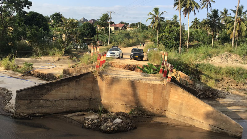 It has been all quiet more than half a year since Kwa Ndee Bridge (pictured) fell apart and this section of the road linking Dar des Salaam’s Madale Mwisho and Msumi suburbs was rendered impassable. 